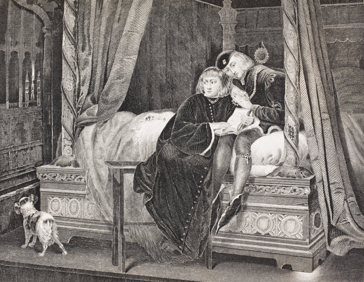 Edward V e Richard, Duque de York na Torre, da &39;Galeria de Retratos Históricos&39;, publicado em 1880 de English School
