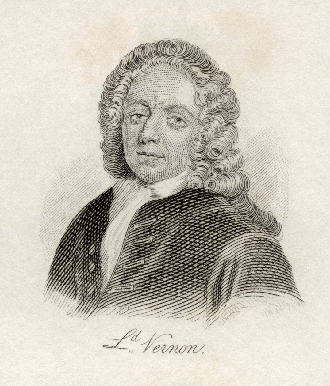 Edward Vernon, do &39;Crabb&39;s Historical Dictionary&39;, publicado em 1825 de English School