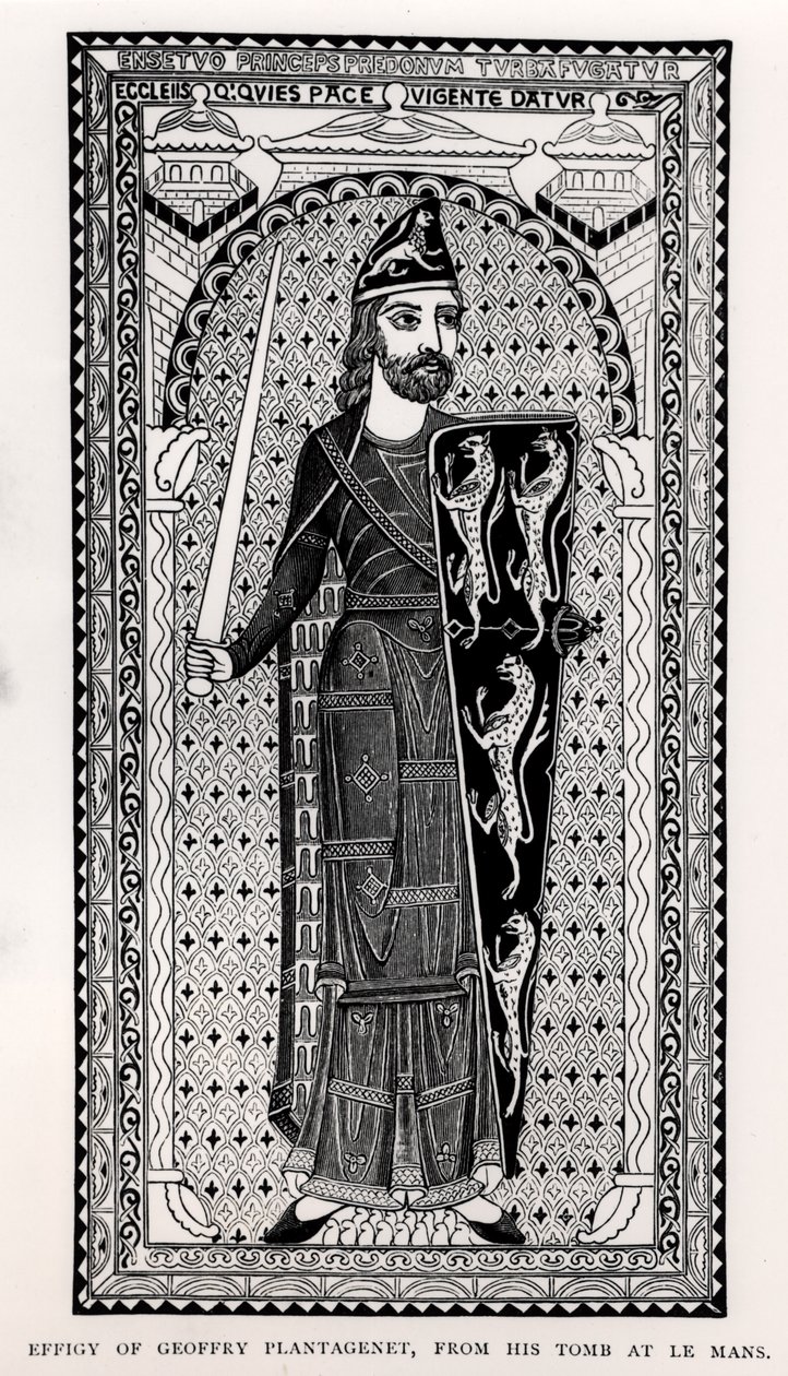 Efígie de Geoffrey Plantagenet (1113-1150) de seu túmulo em Le Mans de English School
