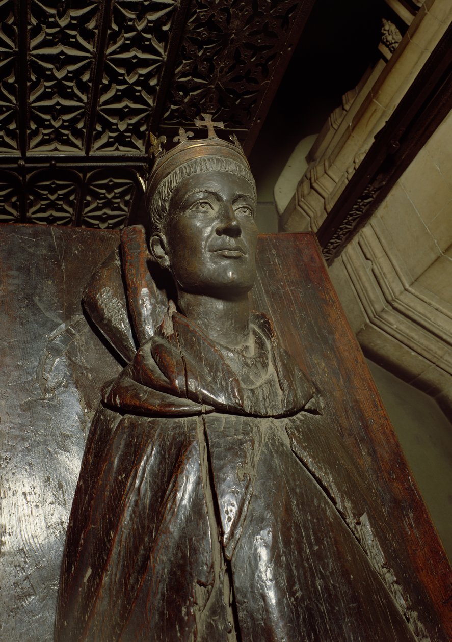 Efígie de Henrique V (1387-1422) (carvalho e resina de poliéster) de English School
