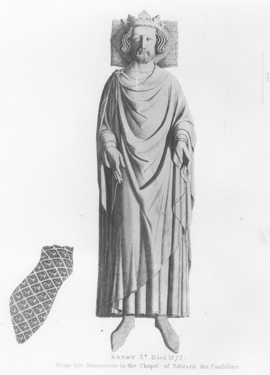 Efígie do Rei Henrique III (1207-72) de seu monumento na Capela de Eduardo, o Confessor de English School
