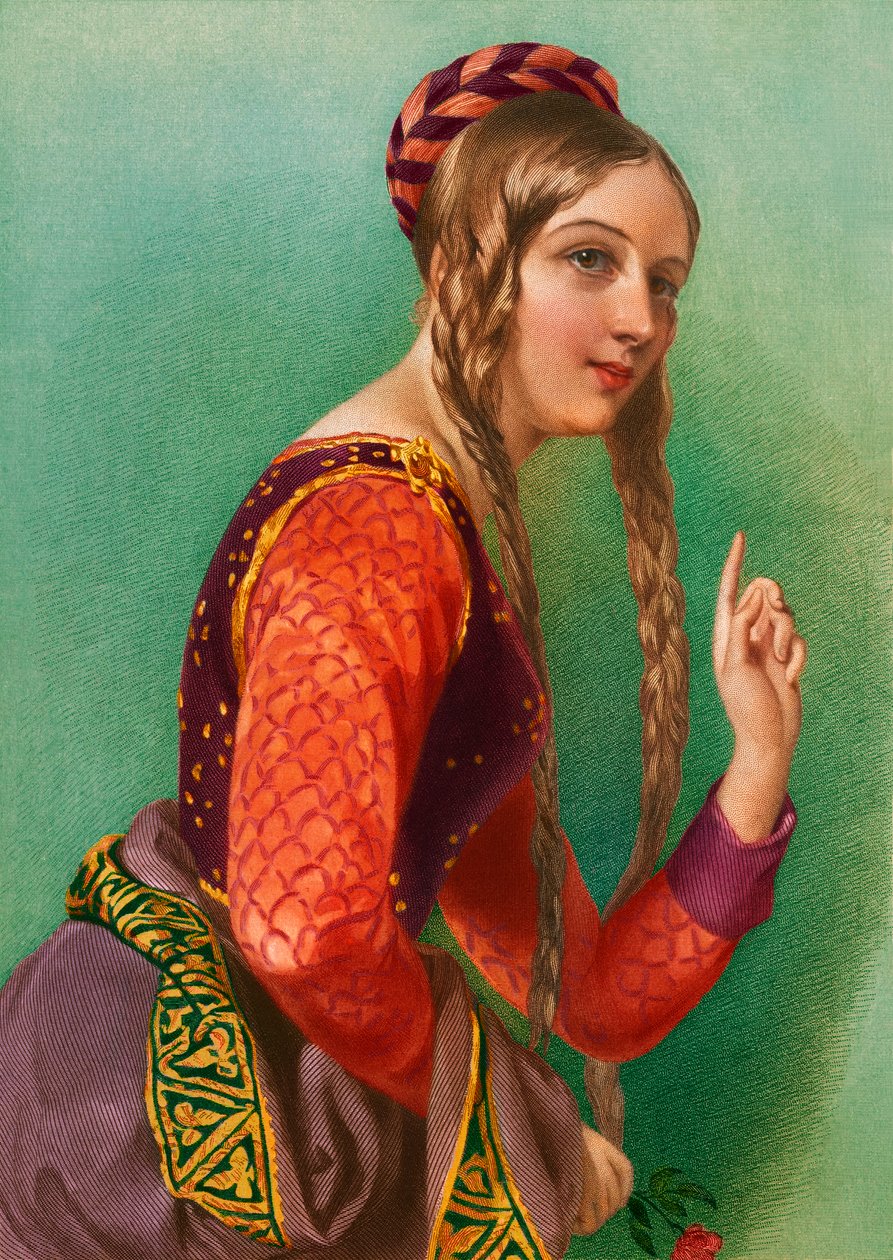 Eleanor da Aquitânia, Rainha de Henrique II, impresso por Henry G. Bohn de English School