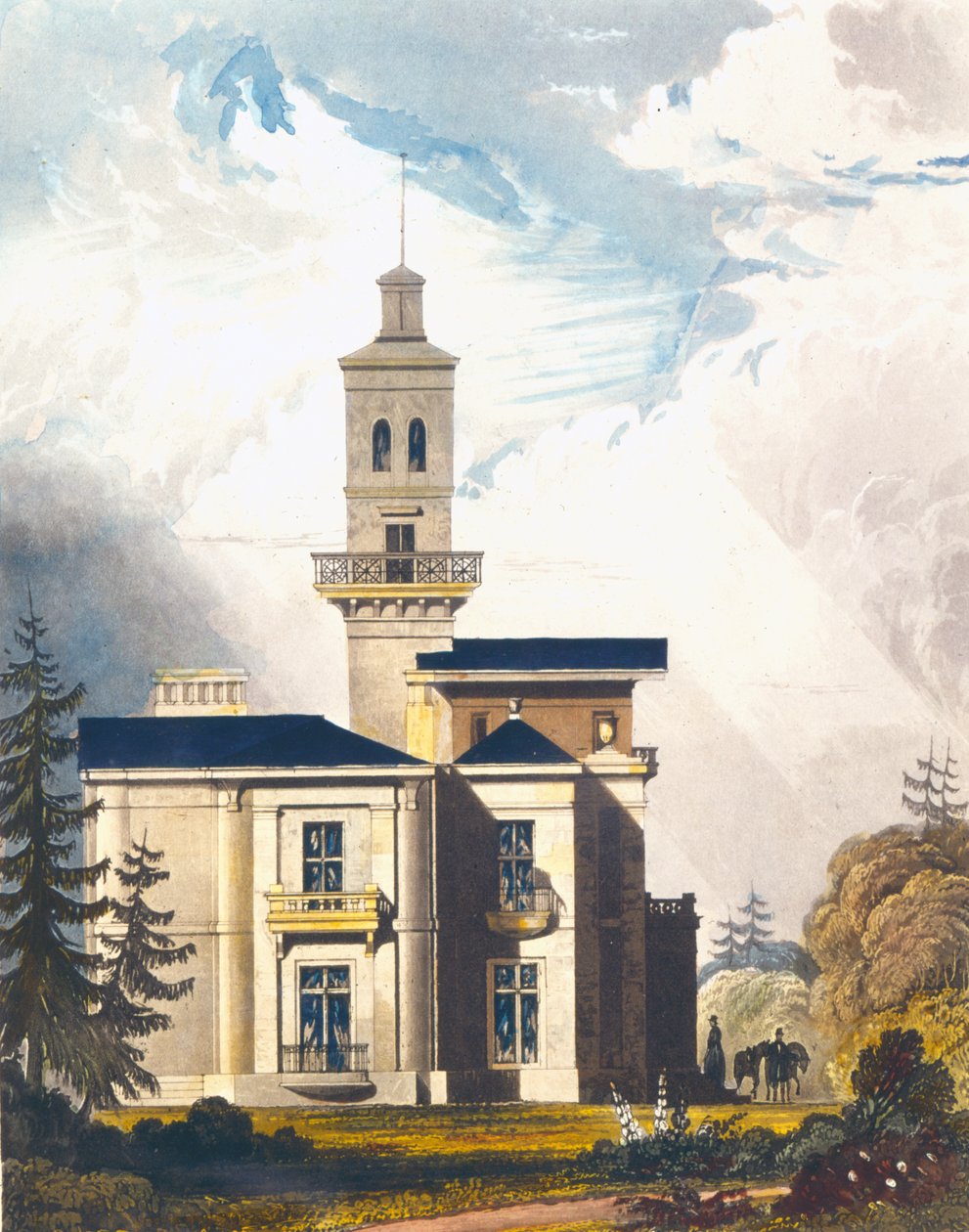 Elevação de uma Villa Italiana ou Loja de Caça de English School