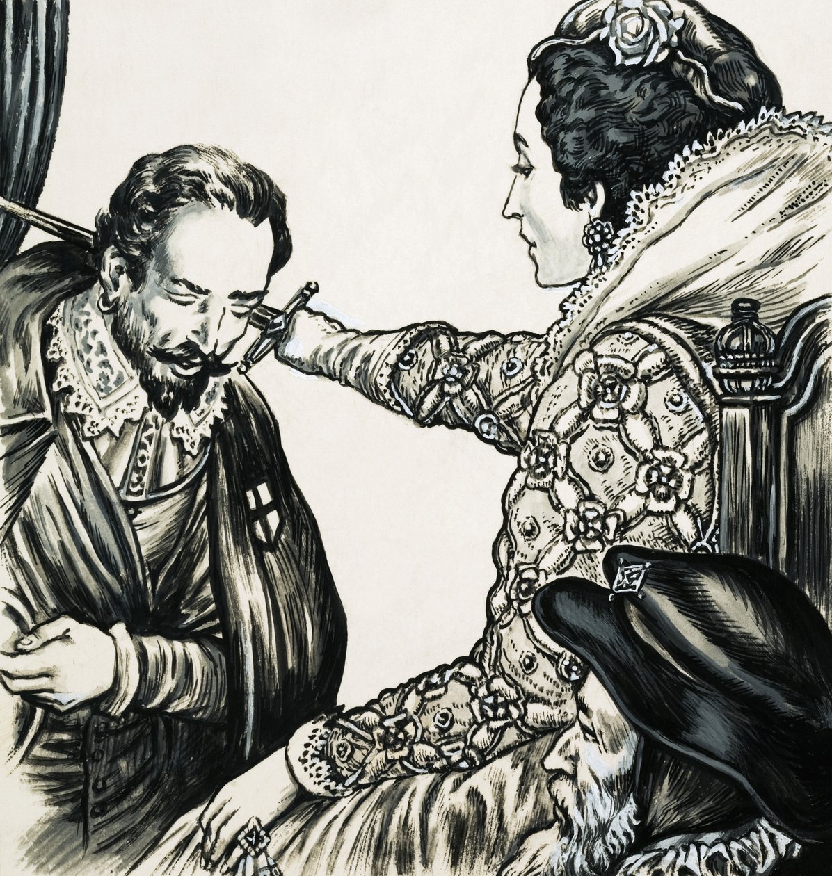 Isabel I cavalga um dos seus leais servidores de English School