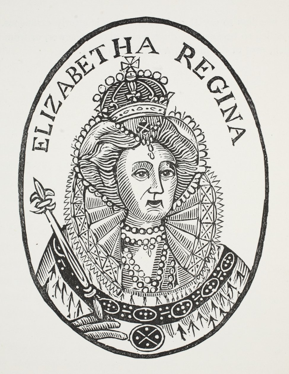 Elizabeth Regina, ilustração dos Chap-livros do século XVIII por John Ashton, bar. 1882 de English School