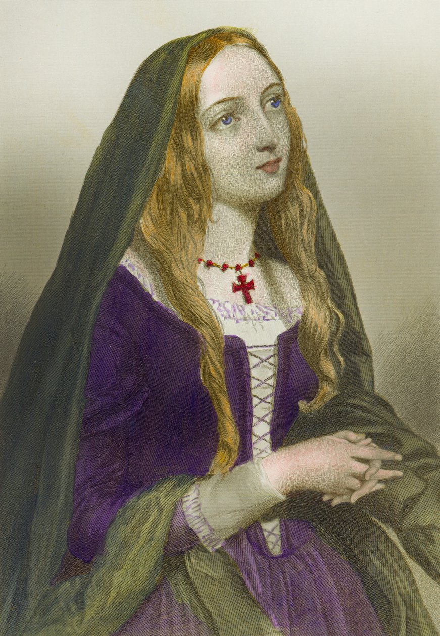 Elizabeth Woodville, Rainha Consorte de Eduardo IV, Rei da Inglaterra, impresso por Henry G. Bohm, 1856 de English School
