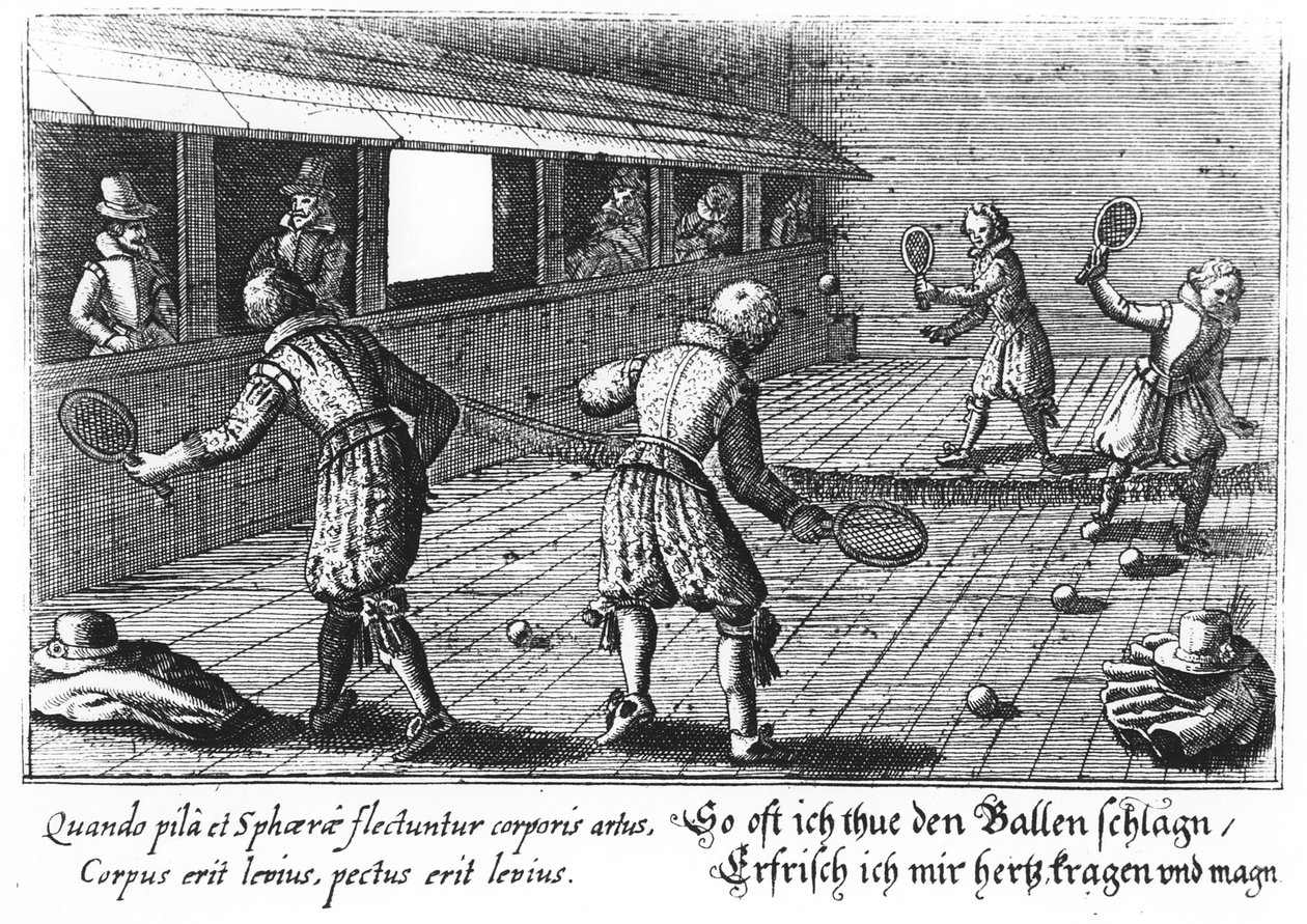 Elizabethan Tennis (gravura) de English School
