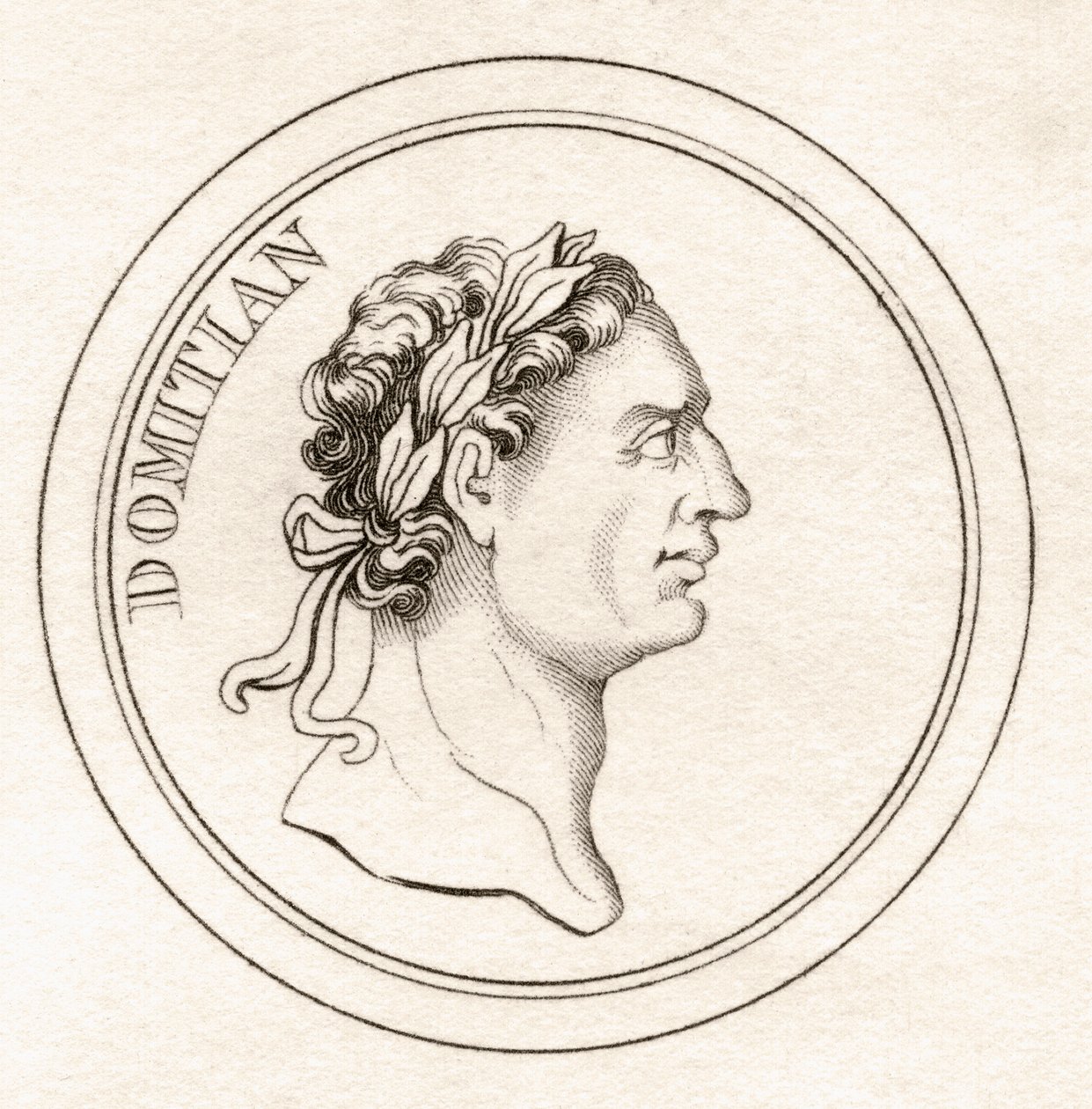 Emperor Domitian, do &39;Crabb&39;s Historical Dictionary&39;, publicado em 1825 de English School