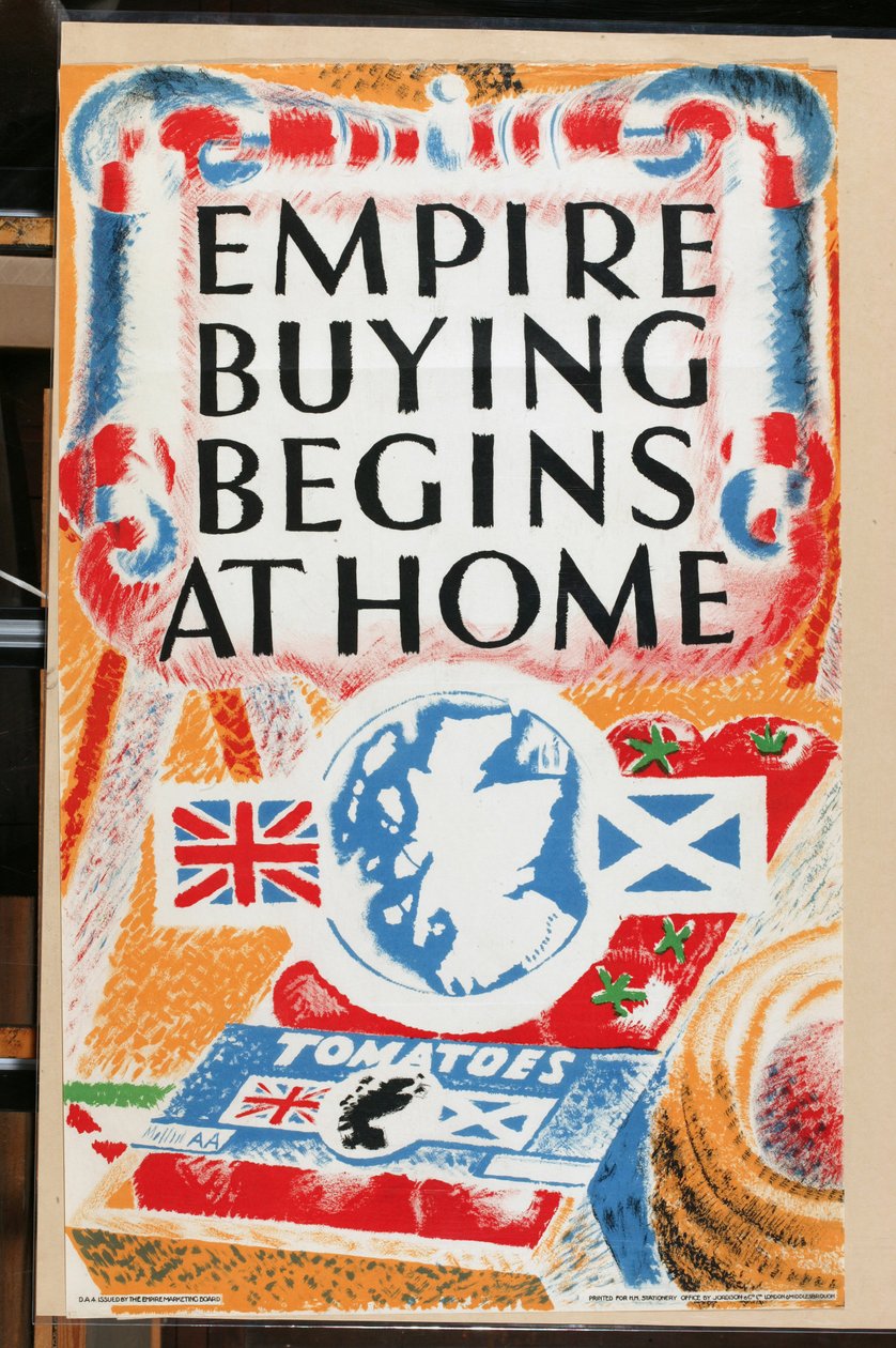Empire Buying Begins at Home, da série "The UK Shows her Produce" [6321241] (litografia a cores) de English School