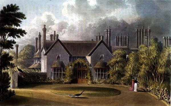 Entrada da Frente de Sua Majestade, Windsor Great Park, de R. Ackermann (1764-1834) 