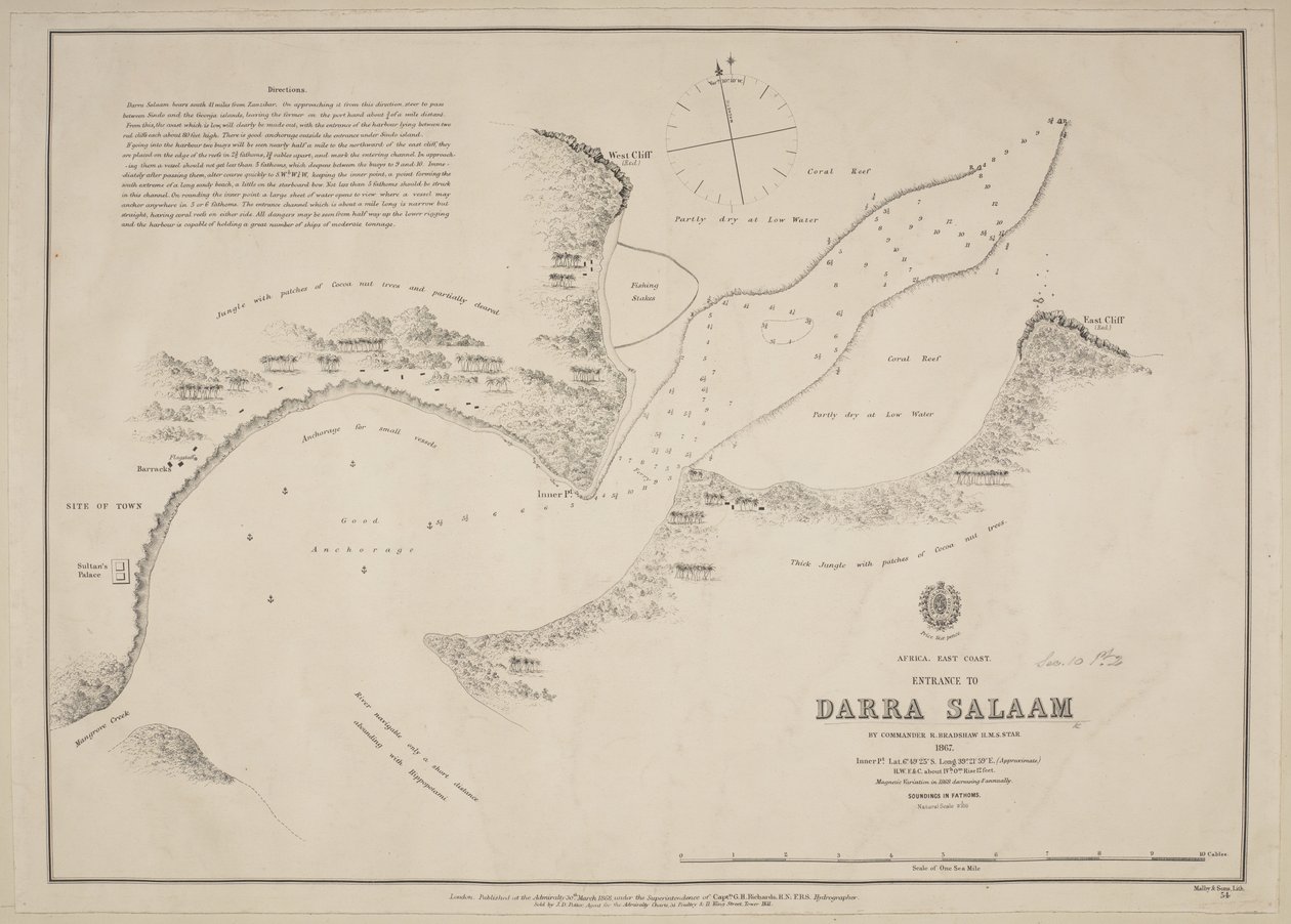 Entrada em Darra Salaam, pelo Comandante R. Bradshaw, HMS Star de English School