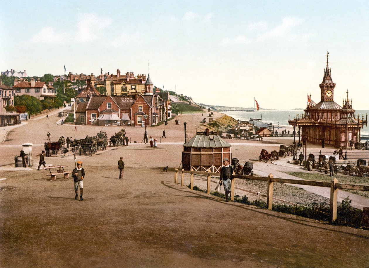Entrada para o cais, Bournemouth (foto colorida à mão) de English School