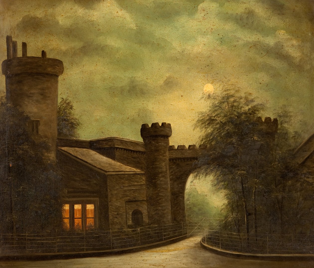 Entrada, para, Towneley, parque, por, luar de English School