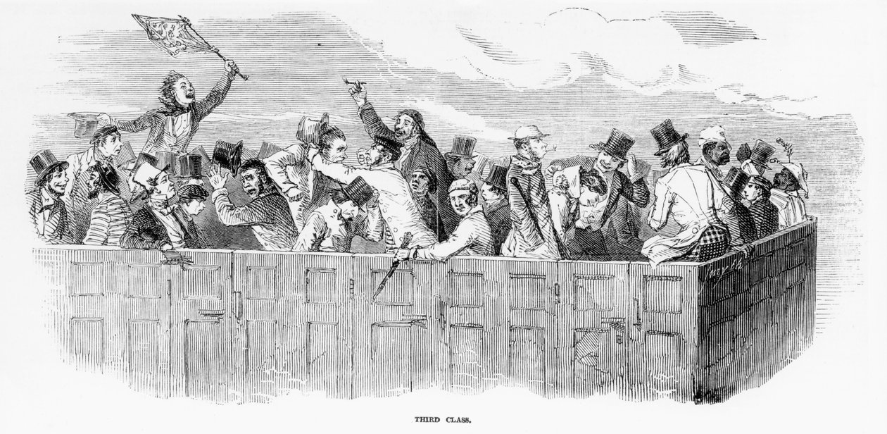 Epson Races 1847: A Ferrovia - Terceira Classe (gravura) de English School
