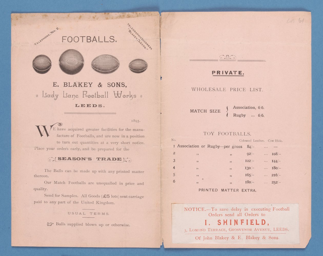 Catálogo de equipamentos produzido por E. Blakey & Sons, 1895 de English School