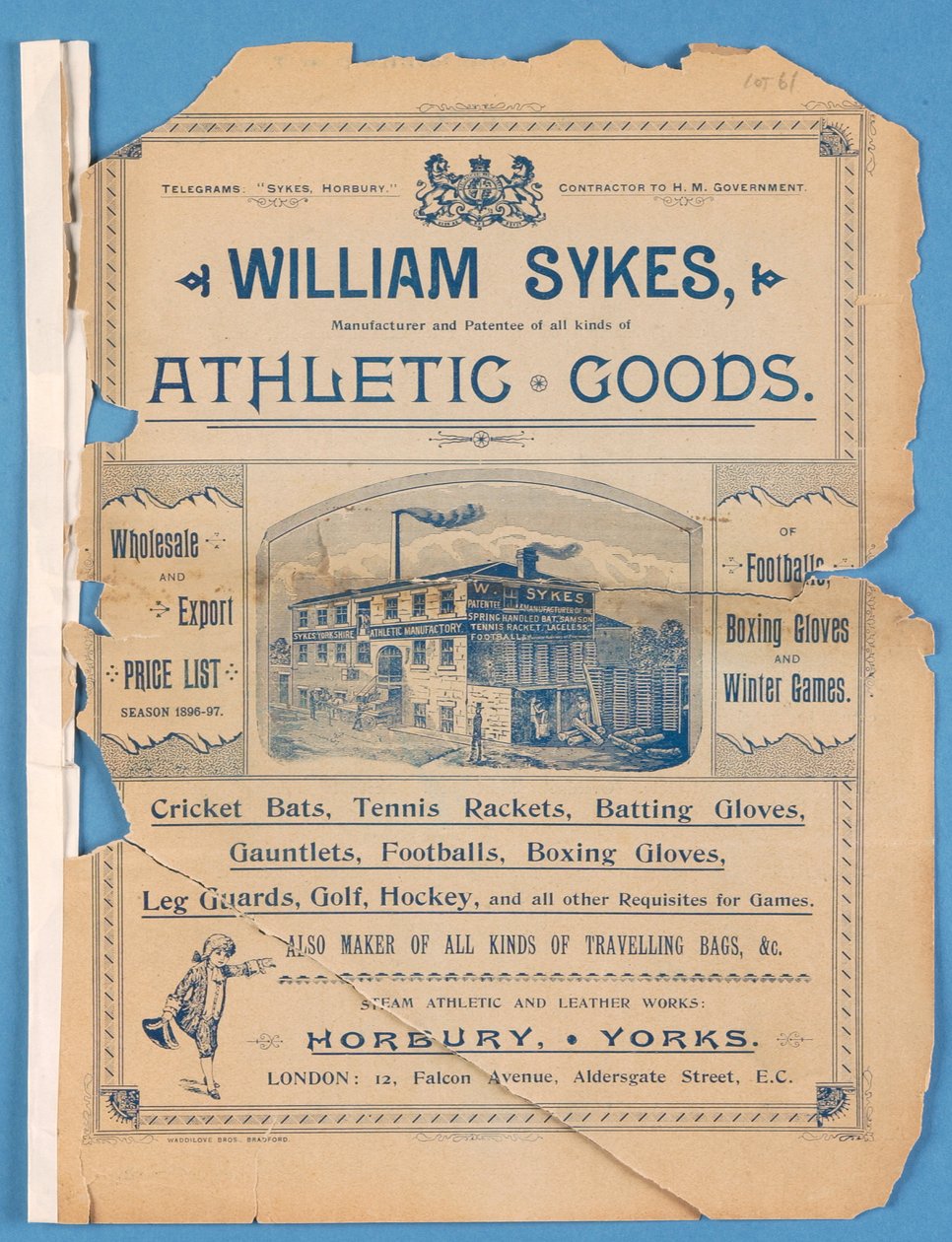 Catálogo de equipamentos produzido por William Sykes, 1896 de English School