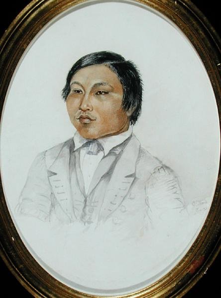 Erasmus Augustine Kallihirua, c.1855 (aguarela sobre papel) de English School