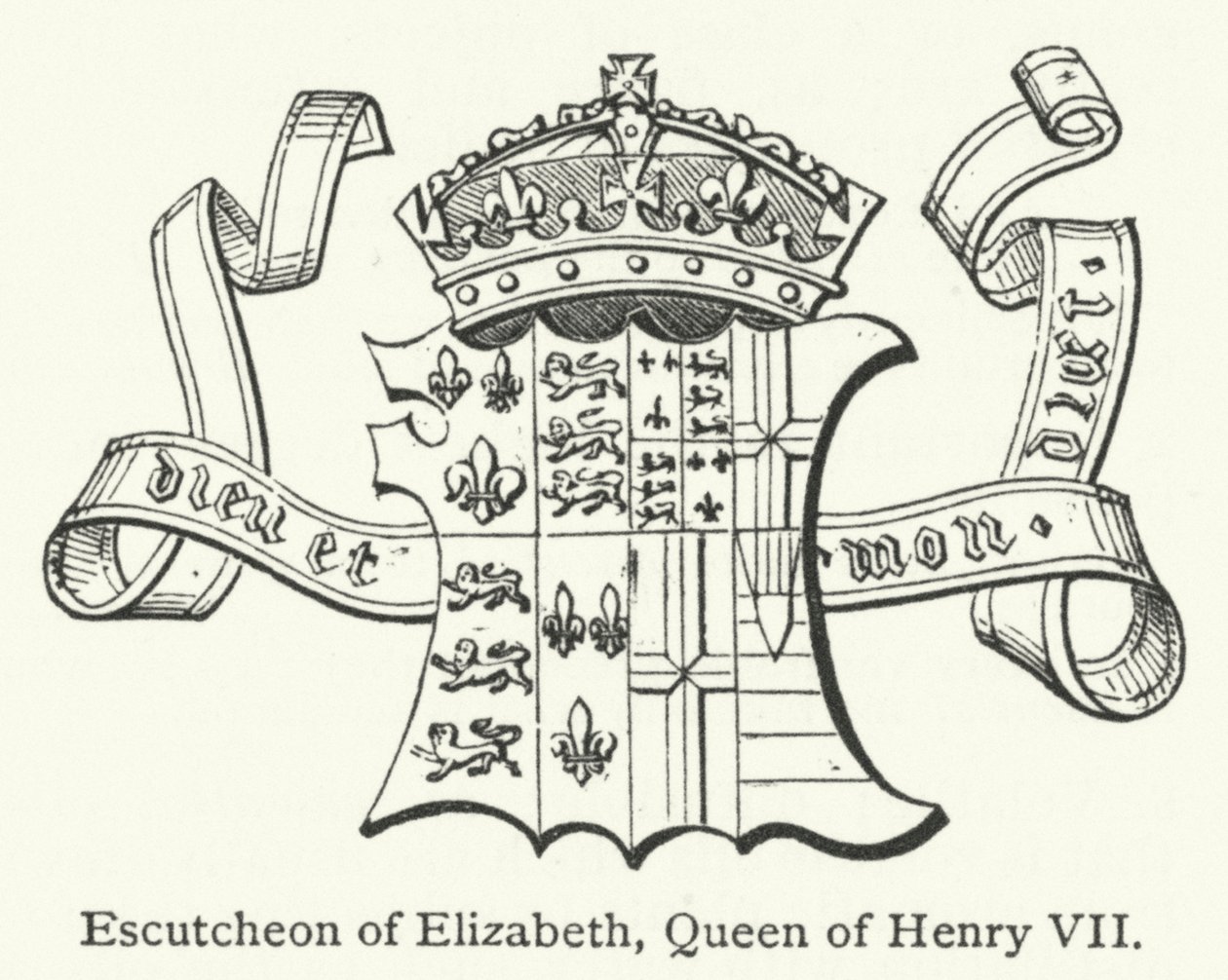 Escudo de Isabel, rainha de Henrique VII (gravura) de English School