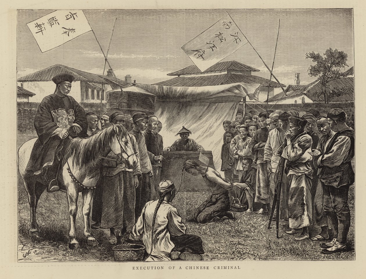 Execução de um criminoso chinês (gravura) de English School