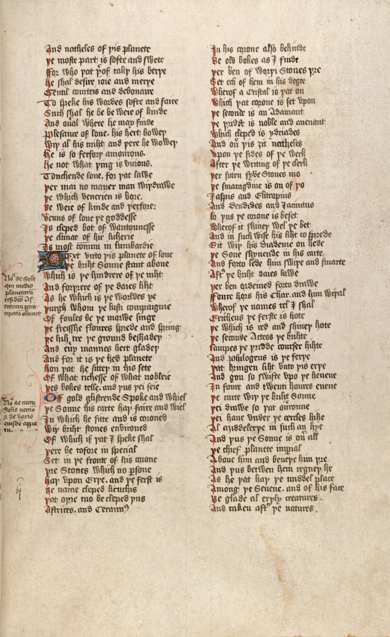 F151r de Ms New Coll 266, De confessio amantis por John Gower (caneta e tinta sobre velino) de English School