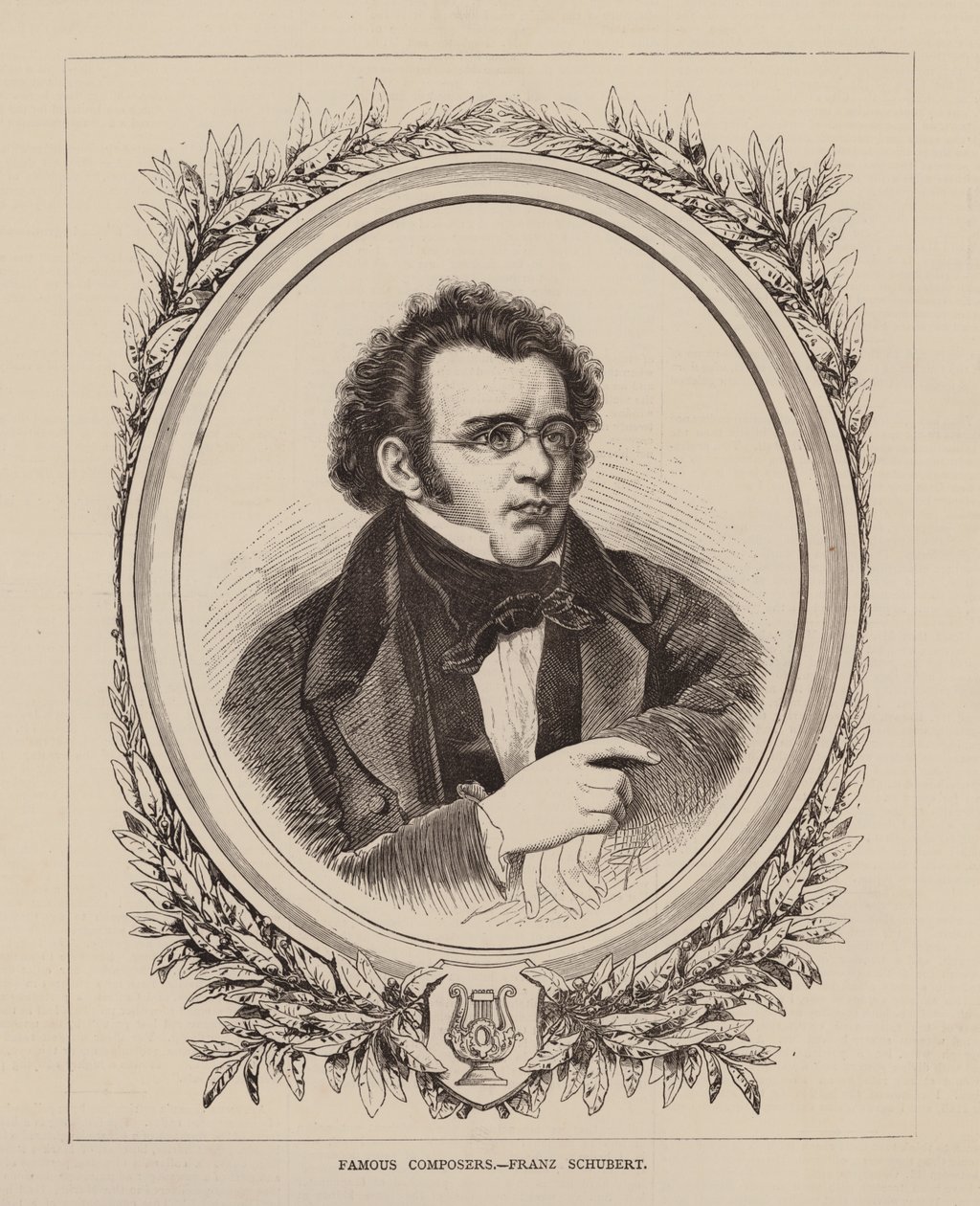 Compositores famosos, Franz Schubert (gravura) de English School