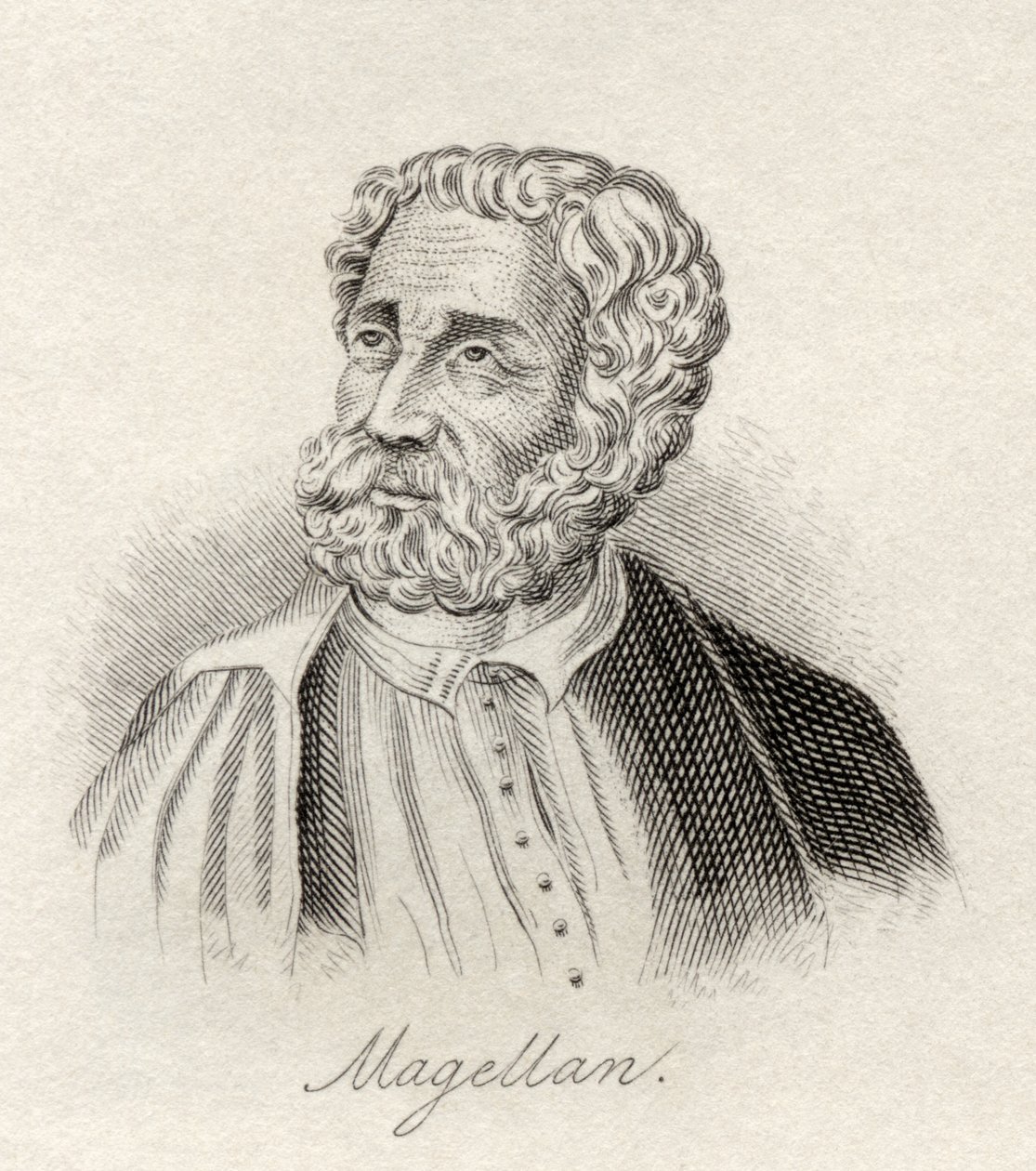 Ferdinand Magellan, do "Dicionário Histórico de Crabb", publicado em 1825 de English School