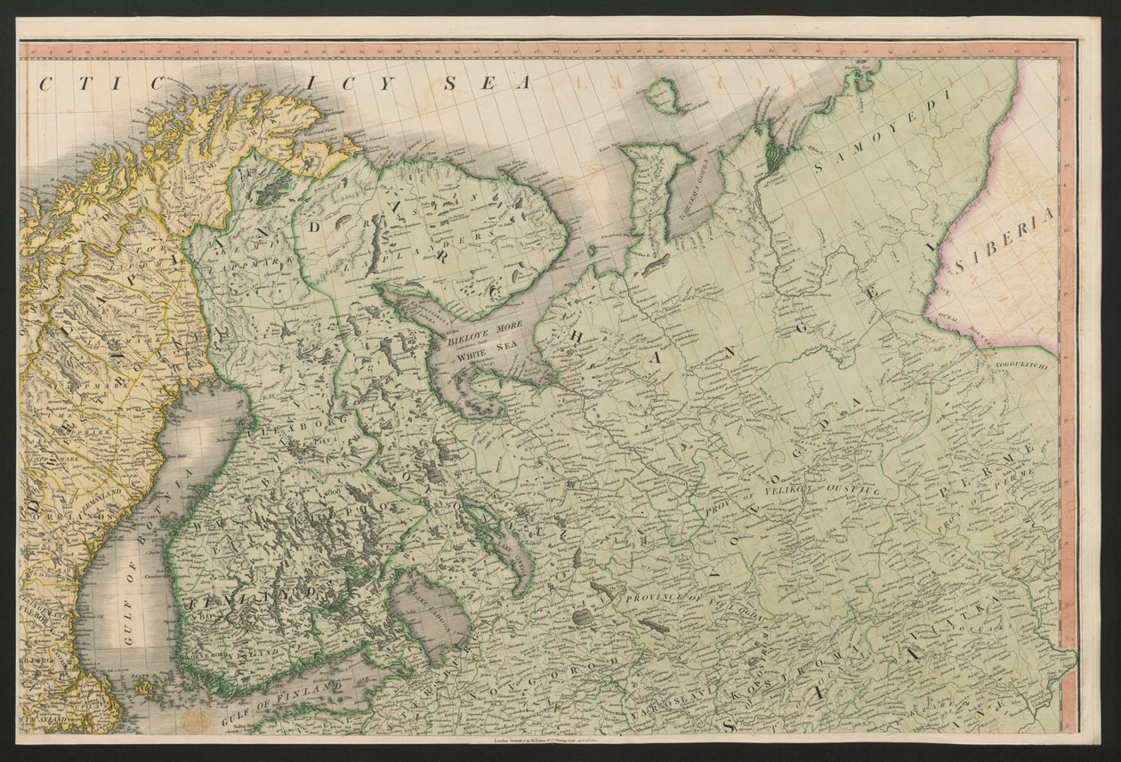 Finlândia e Rússia, da Europa, descrevendo todas as mudanças de Território, juntamente com os seus desvios nas linhas de fronteira dos seus vários Impérios e Estados, acordados e confirmados pelo tratado definitivo de Paris, 20 de Novembro de 1815, publica de English School