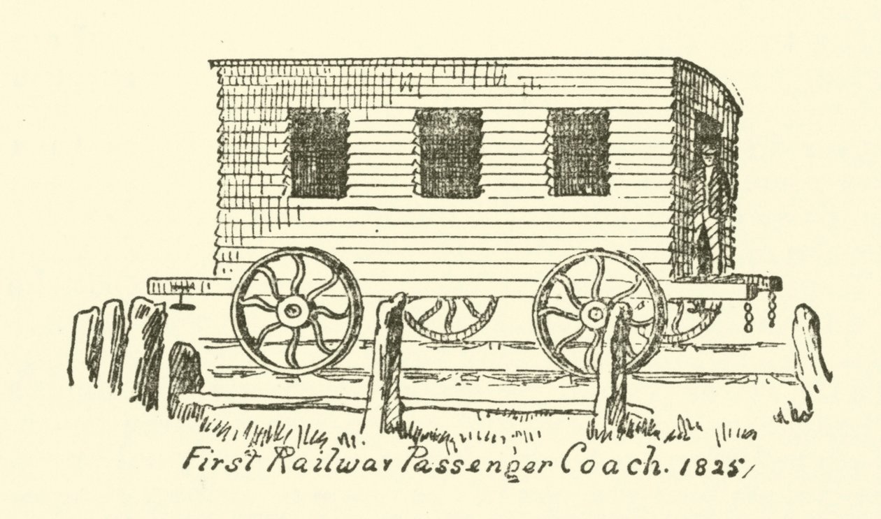 Primeira carruagem de passageiros dos caminhos-de-ferro de English School