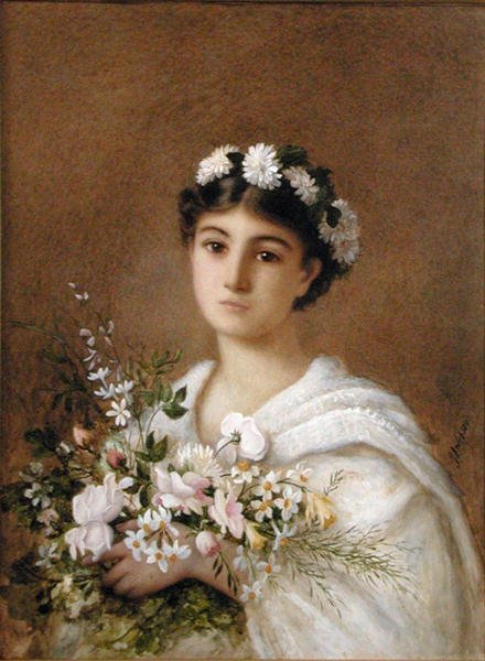 Flora, c.1900 (aquarela sobre papel) de English School