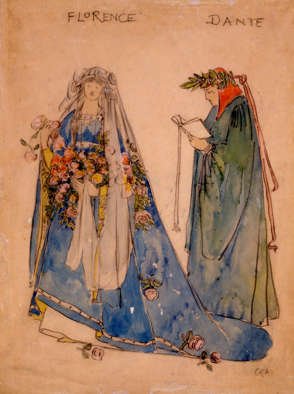 Florença e Dante, de 1890 de English School