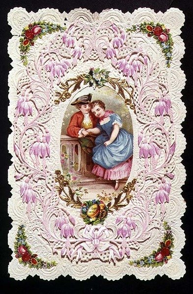 Forget Me Not, Victorian Card (colagem) de English School