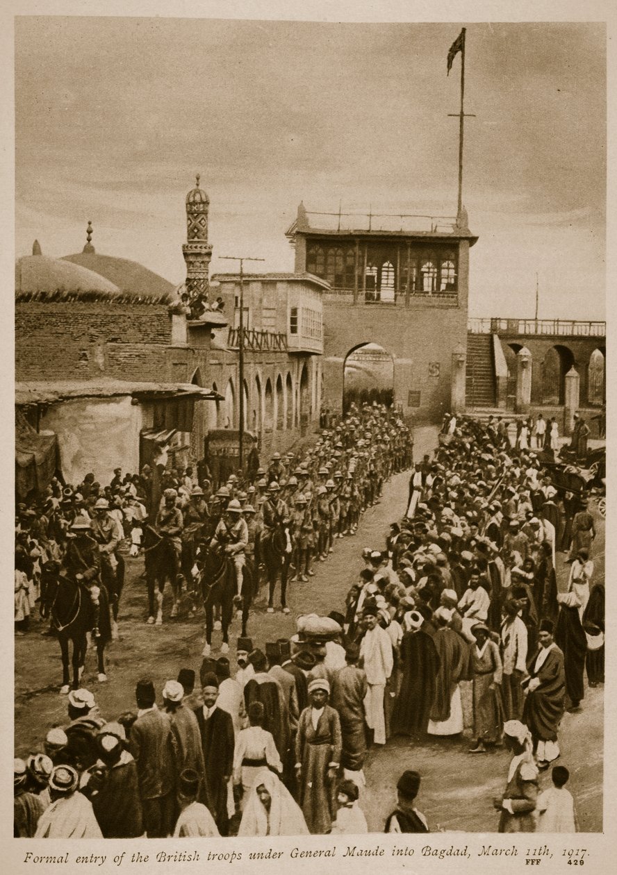 Entrada formal das tropas britânicas sob o general Maude em Bagdad, 11 de março de 1917, 1917-19 de English School