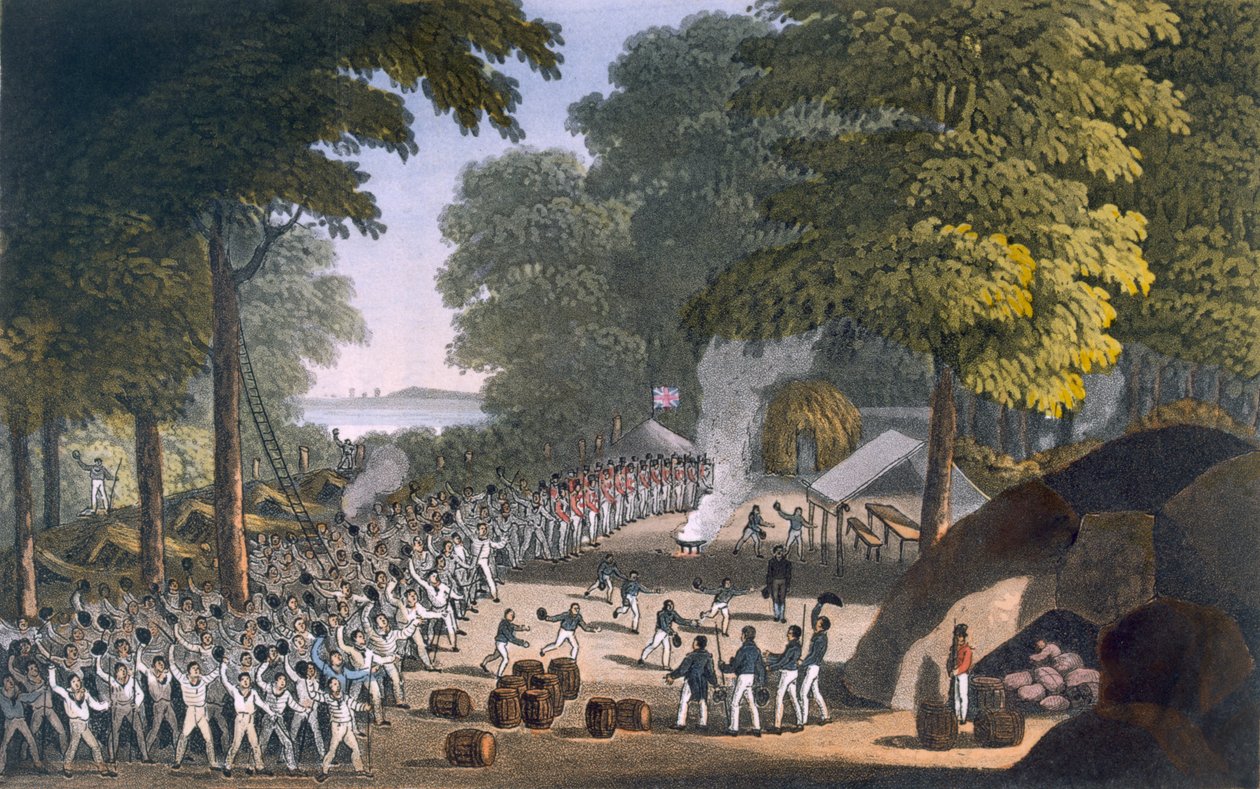 Fort Maxwell, 1820 (aquatinta colorida) de English School