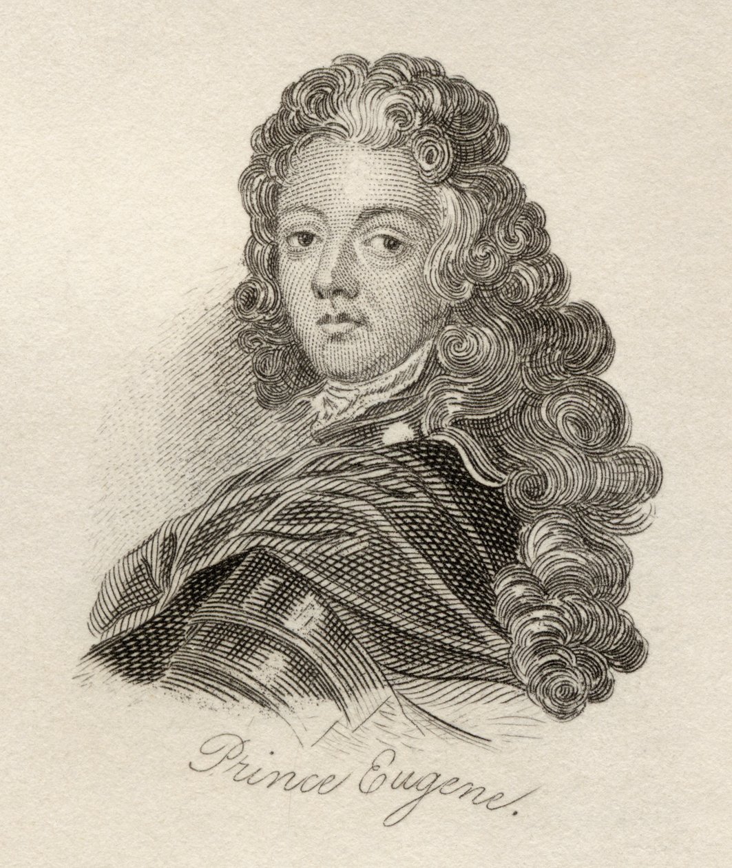 Francois-Eugene, Príncipe de Savoy-Carignan, do "Dicionário Histórico de Crabb", publicado em 1825 de English School