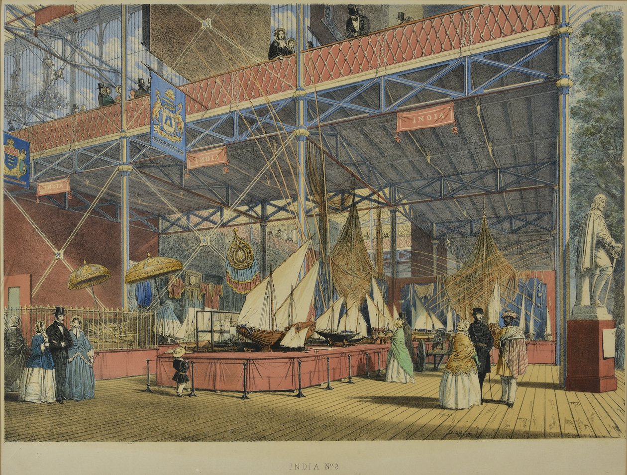 De "Imagens abrangentes da grande exposição de 1851" de Dickinson, publicado em 1854 na Índia nº 3, 1854 de English School