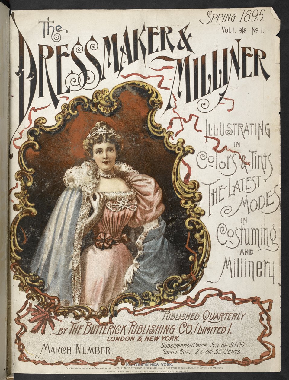 Capa frontal. The Dressmaker and Milliner. 1895. de English School