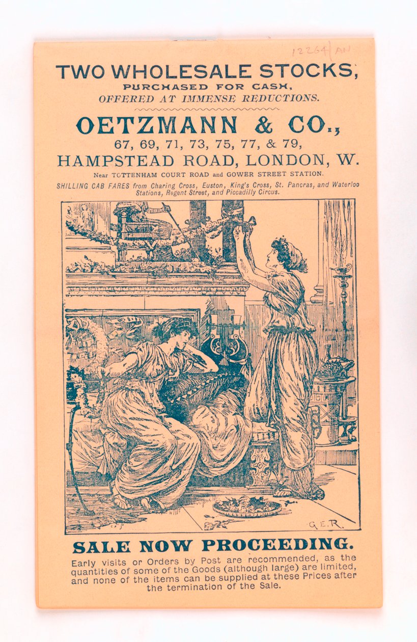 Capa de um catálogo da Oetzmann & Co., c.1885-90 (impressão) de English School