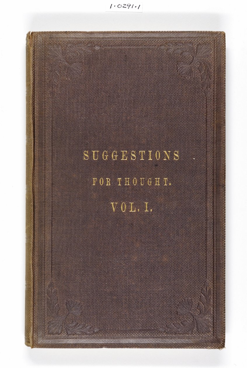 Capa de Florence Nightingales Sugestões para o Pensamento dos Buscadores da Verdade entre os Artisans da Inglaterra, impressos por Eyre & Spottiswoode, Londres, 1860 de English School