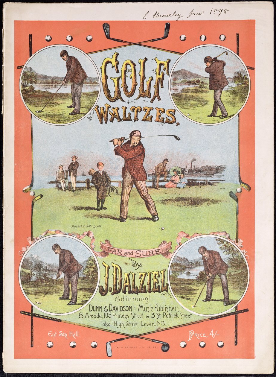 Capa da partitura de Golf Waltzes de J. Dalziel de English School