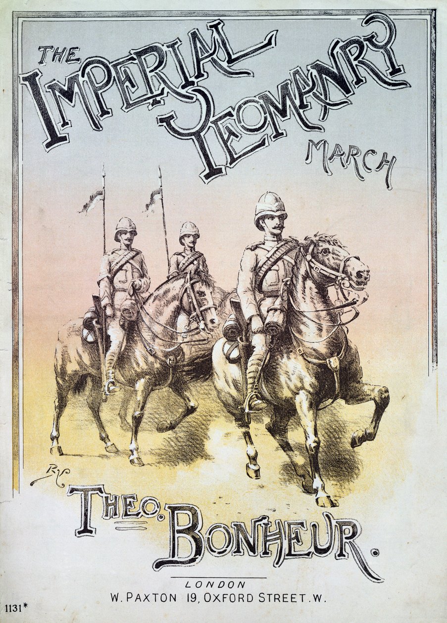 Capa da partitura para The Imperial Yeomanry March de Theon Bonheur de English School