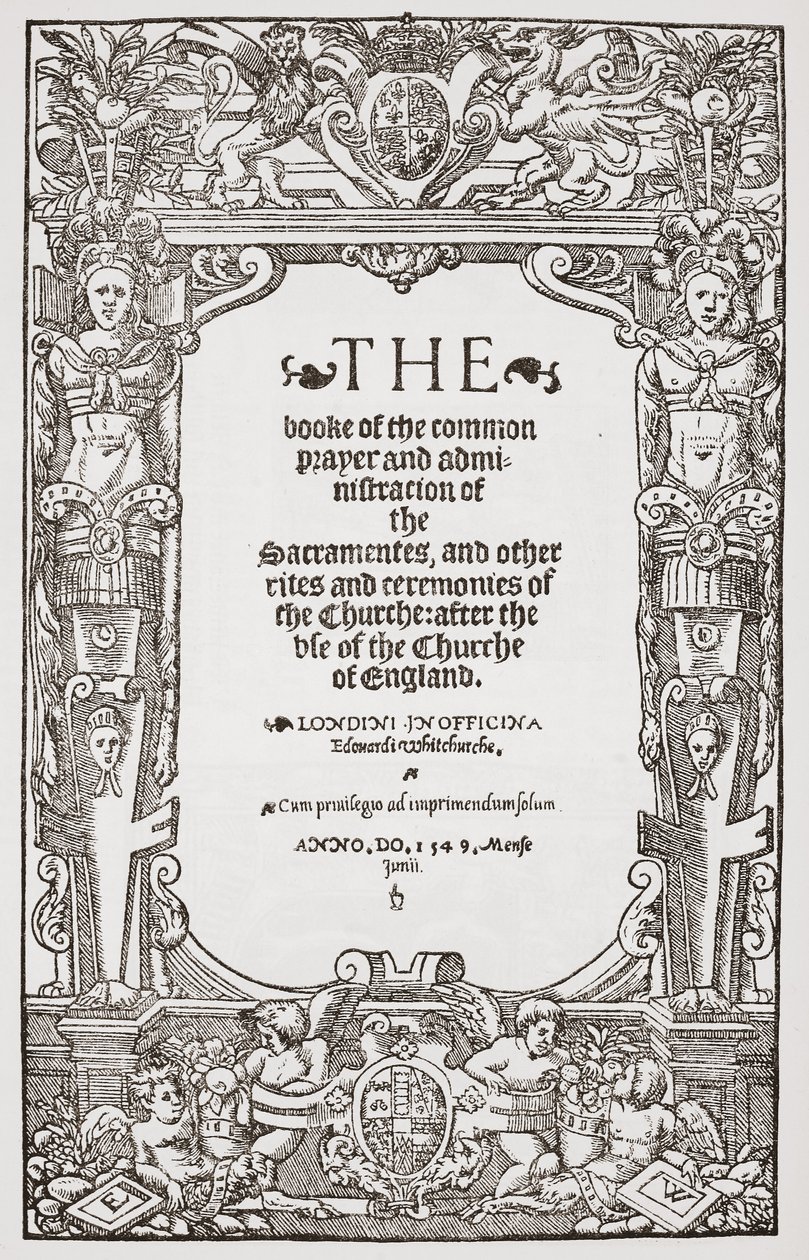 Frontispício, O Livro da Oração Comum, 1549 de English School