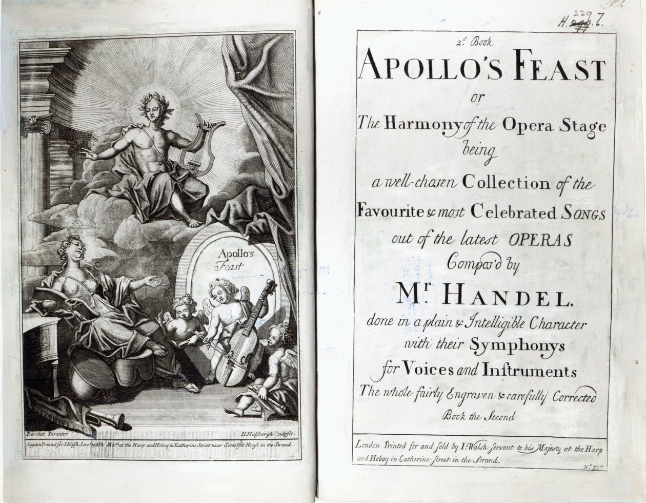 Frontispício para a festa de Apolo, c.1734 de English School