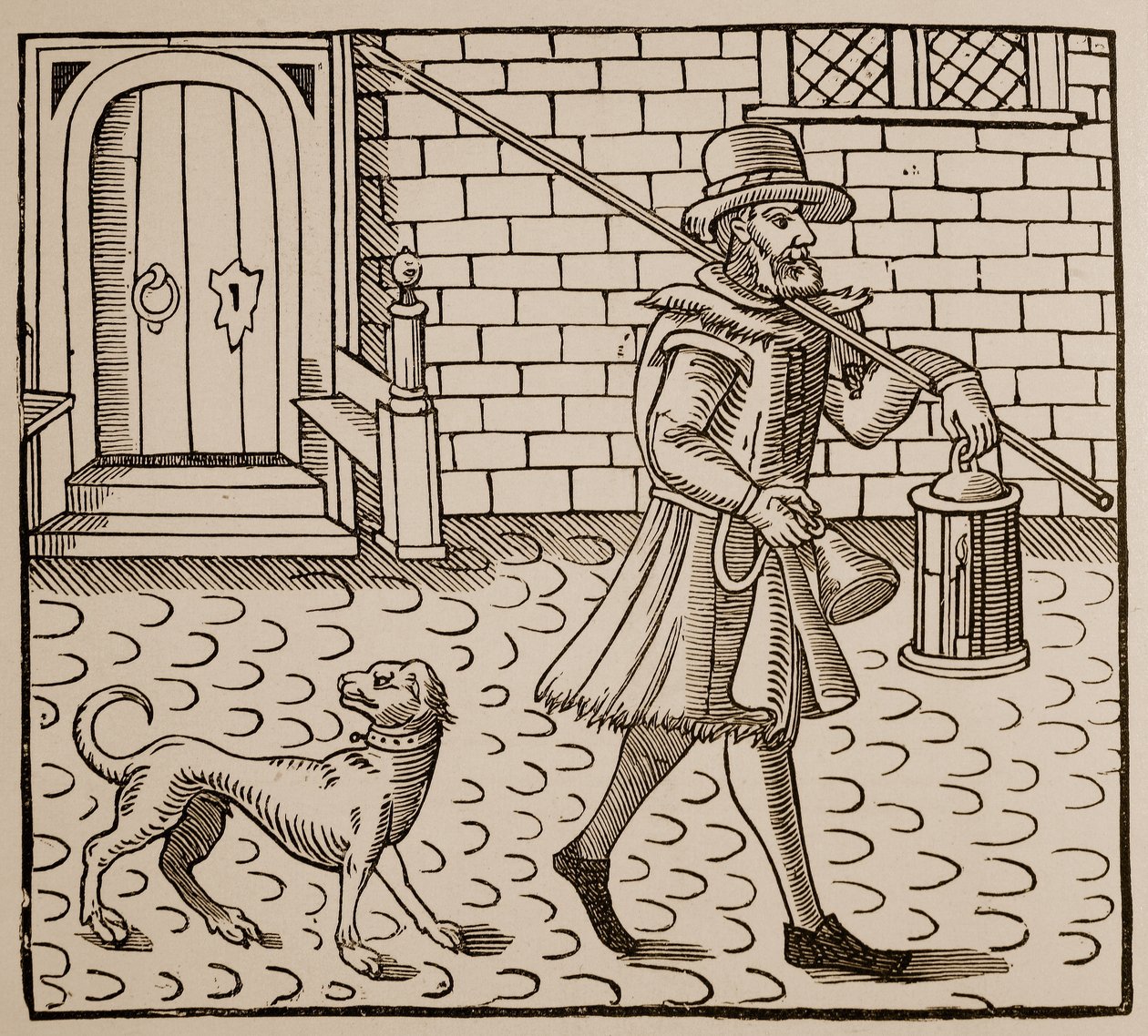 Frontispício do The Bellman of London, por Thomas Dekker (1572-1632), 1616 (foto sépia) de English School
