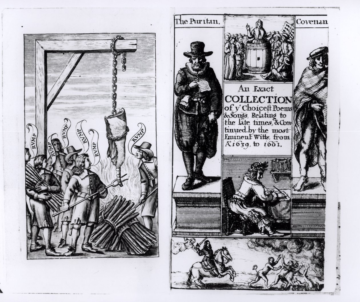 Frontispício para uma coleção exata de poemas e músicas de Choicest de 1639-1661 de English School