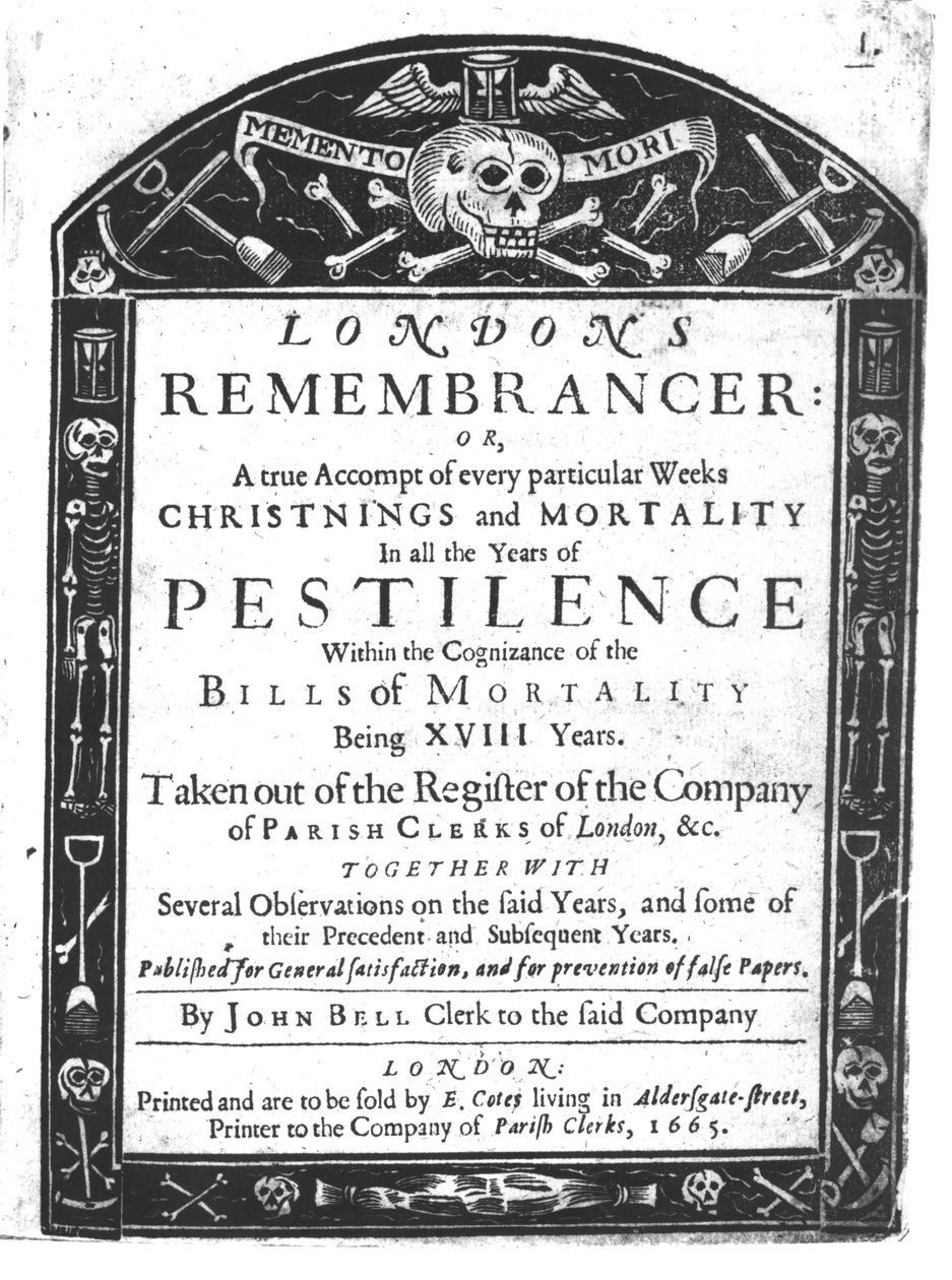 Frontispício para Londons Remembrancer por John Bell, 1665 de English School