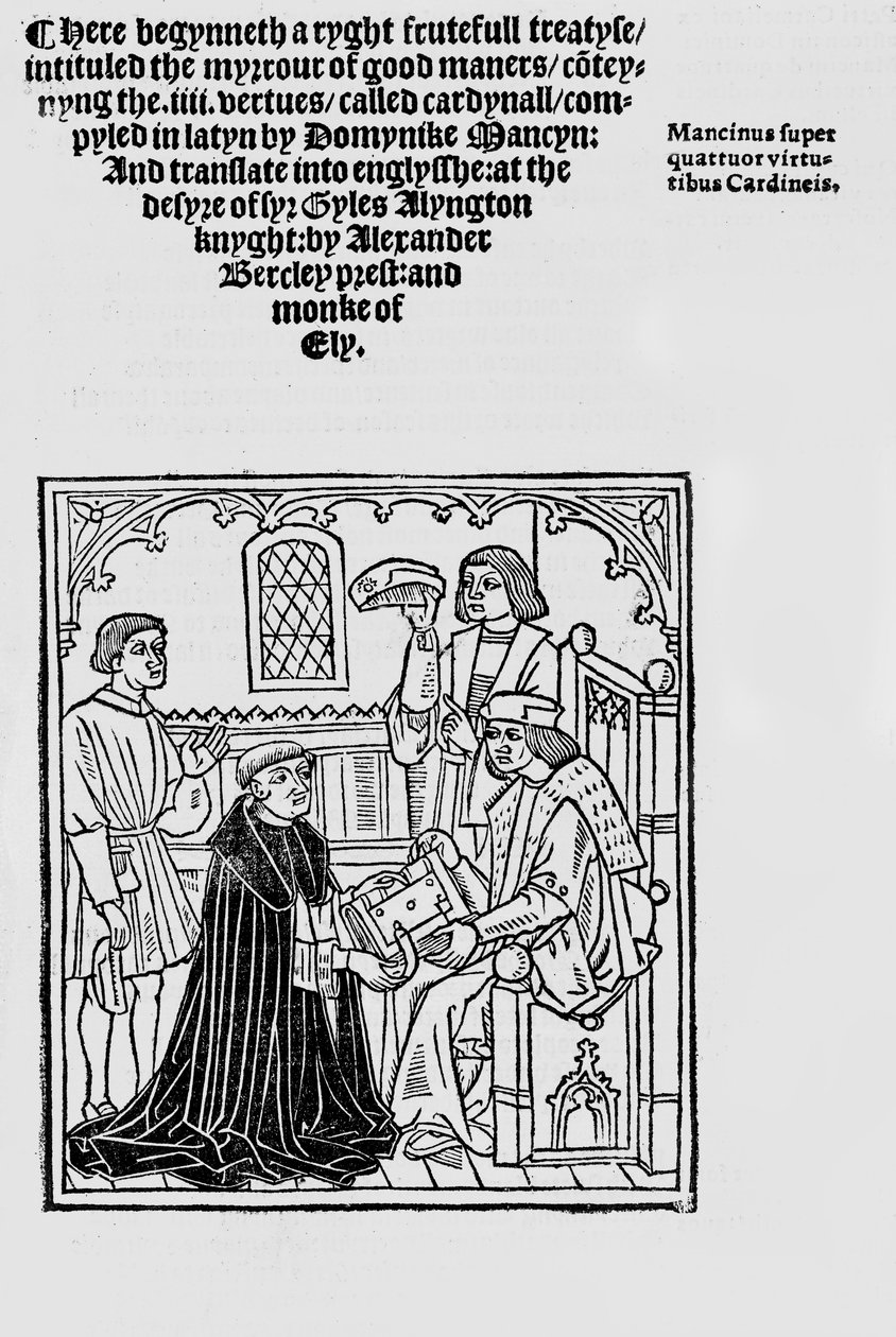 Frontispício para Myrrour de boas maneiras 1523 de English School