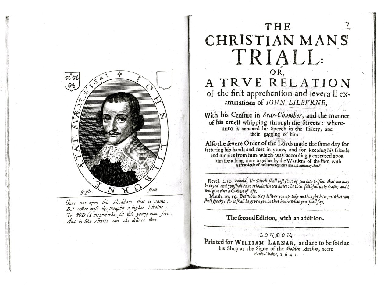 Frontispício para o julgamento de Christian Mans por John Lilburne (c.1614-57) 1641 de English School