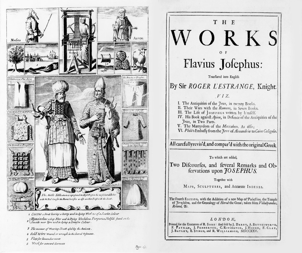 Frontispício das Obras de Flávio Josefo, 1725 de English School