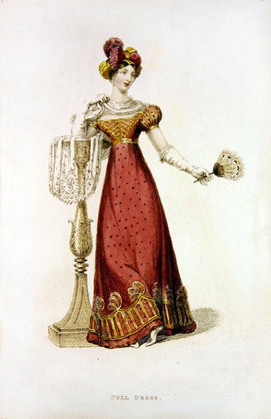 Vestido completo, placa de moda do Ackermann