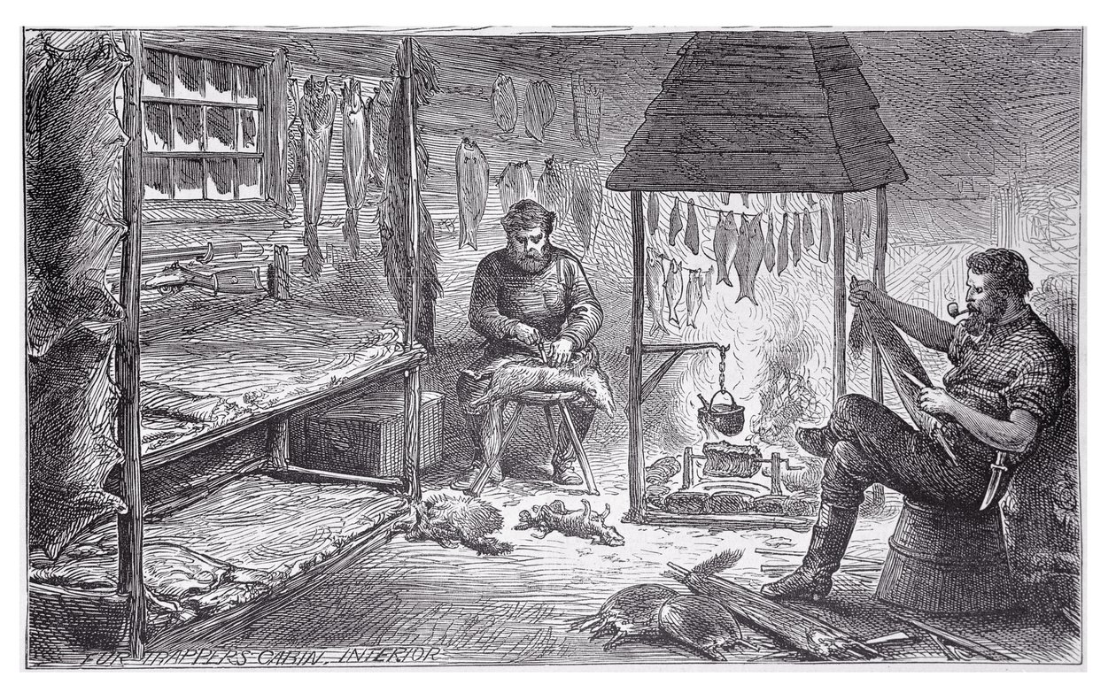 Caçadores de peles no Canadá, 1880 de English School